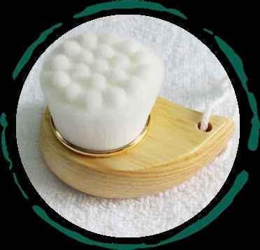Facial Brush with Bamboo Handle As Shown One Size 1a83eade-b1a3-4cc8-a27c-8bcb03d261ce
