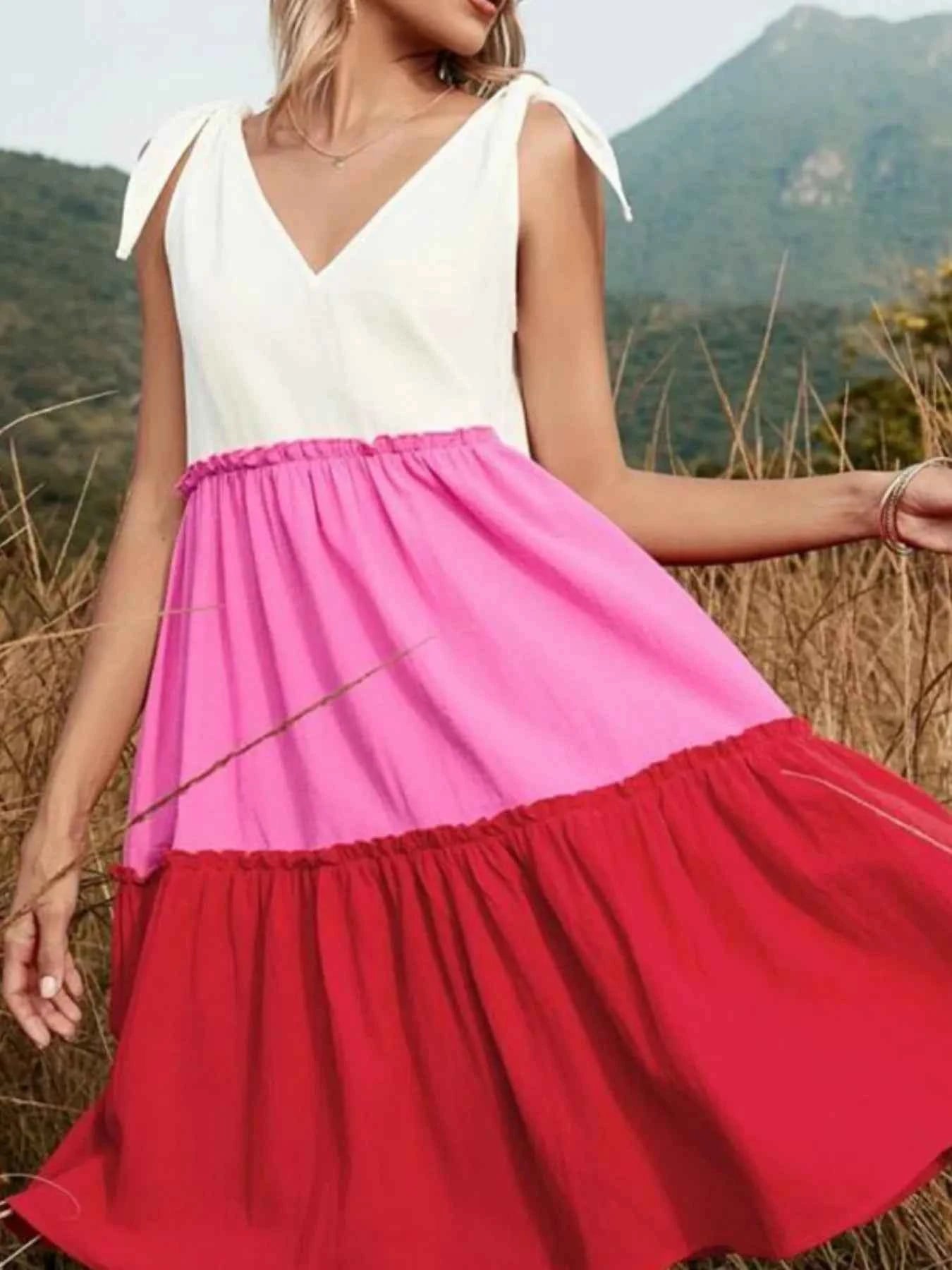 Colorblock Tiered Midi Tank Dress 1ad8b619-44f1-411c-9de9-81f343b10192-Max-Origin