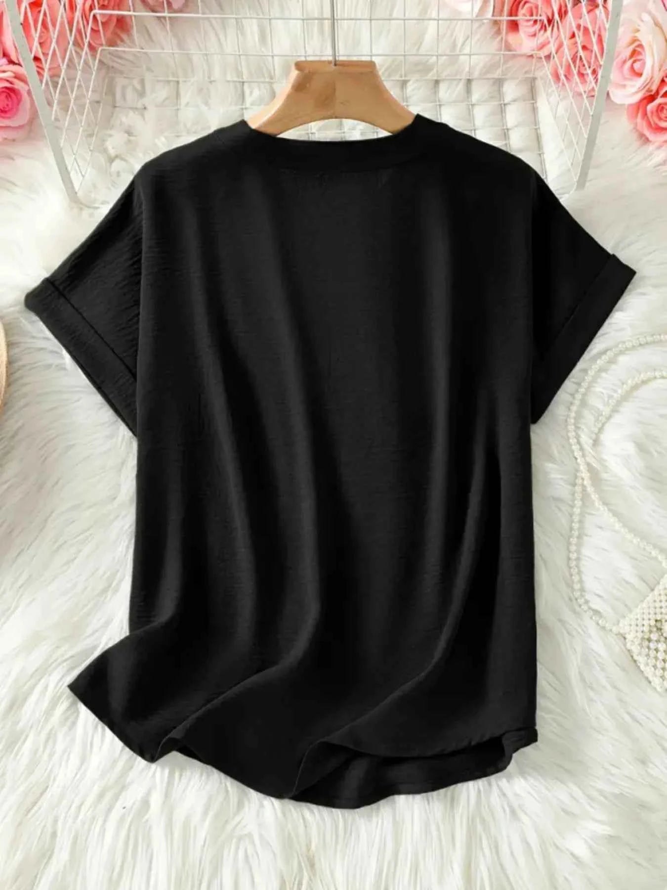 Casual Notched Short Sleeve Blouse 1b5c96534dd8439f85f389d651945733-Max-Origin