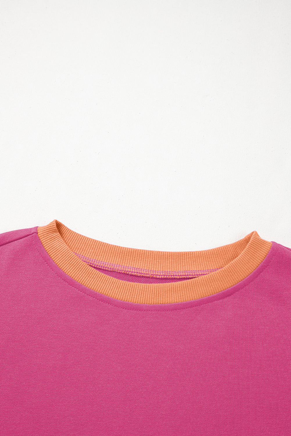 Rose Red Contrast Trim Loose Pullover and Lace-up Waist Shorts Set 1baef83538db6827