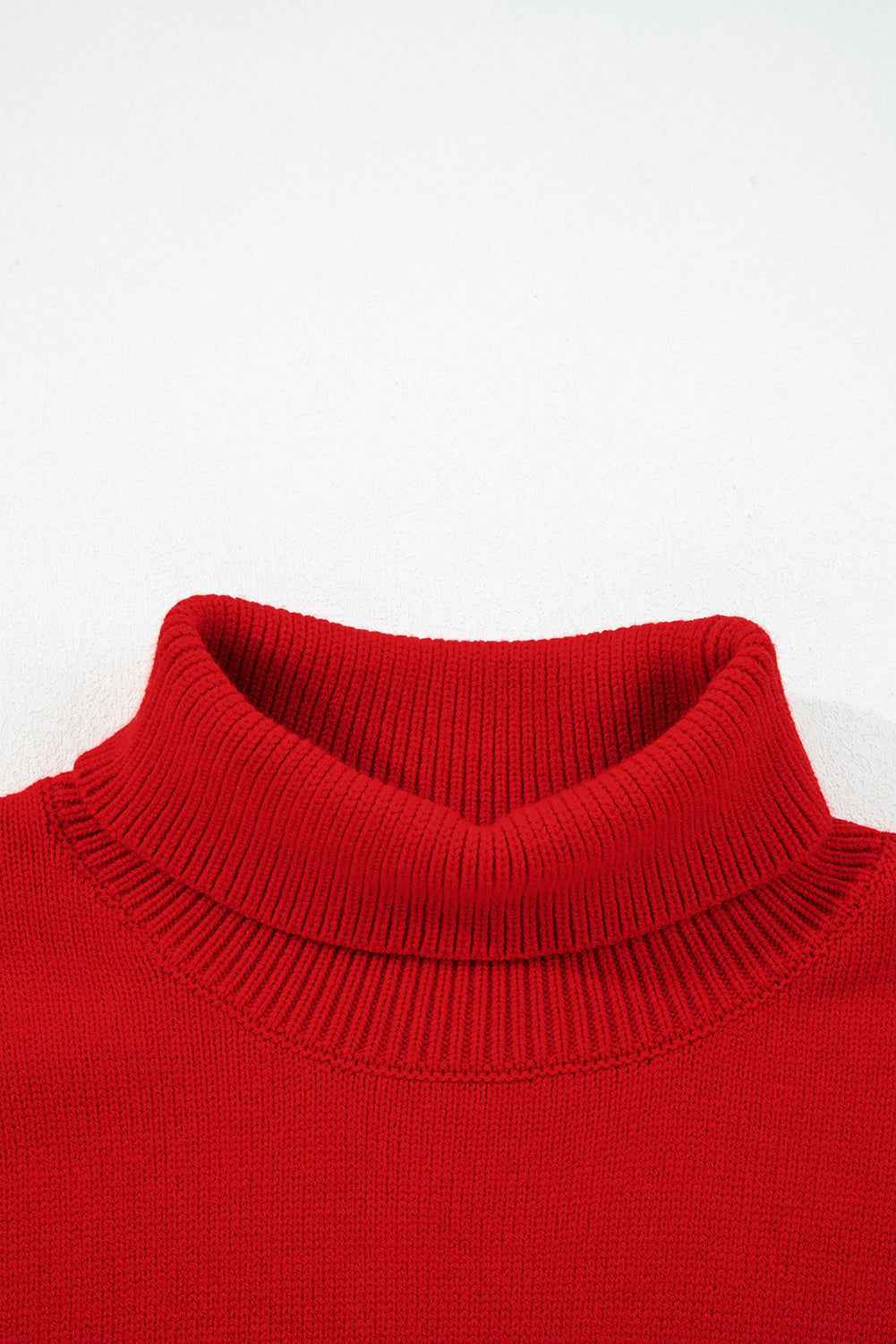 Fiery Red Merry Snowflake Pattern Christmas Turtleneck Sweater 1cc0137d7e17bdf6