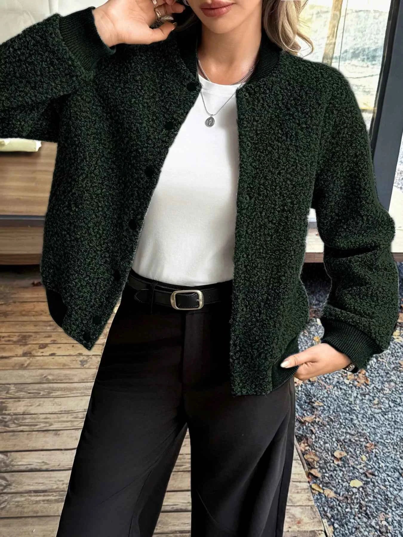 Snap Down Dropped Shoulder Jacket Black 1cc52d1cc3ad407aa4692db5c9bed84e-Max-Origin