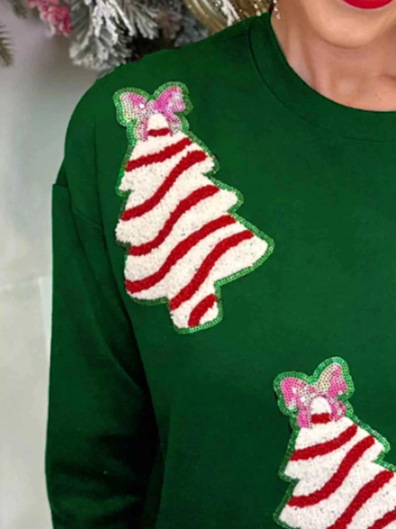Christmas Tree Sequin Long Sleeve Sweatshirt 1e1d0a2b-089e-4f85-b313-1554e858fa3f-Max-Origin