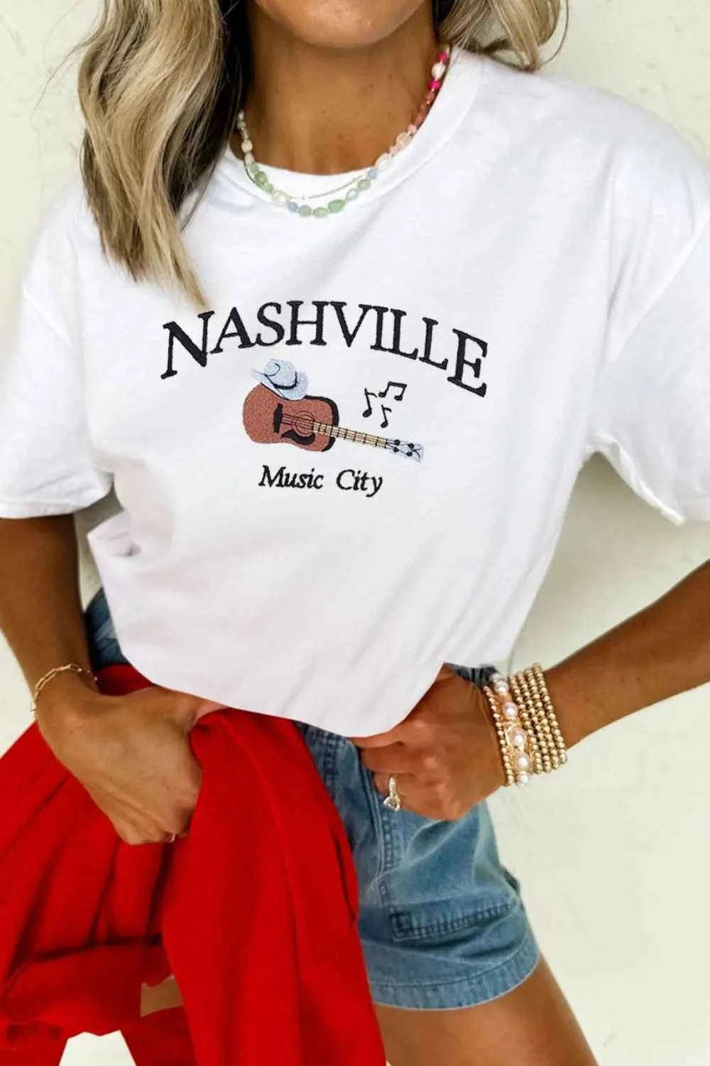 Guitar NASHVILLE Music City Print Crewneck Tee 1f47d83f-4e18-45a0-a0ea-f2fbf13db356-Max-Origin