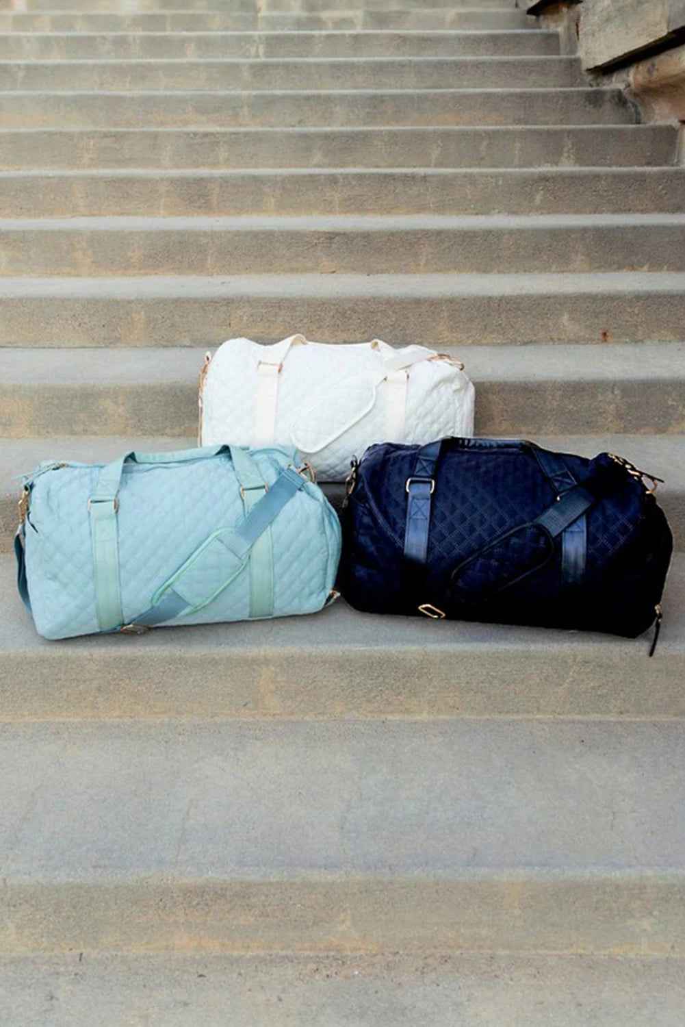 Black Plaid Large Capacity Travel Duffle Bag 1f9ae6858321edaf