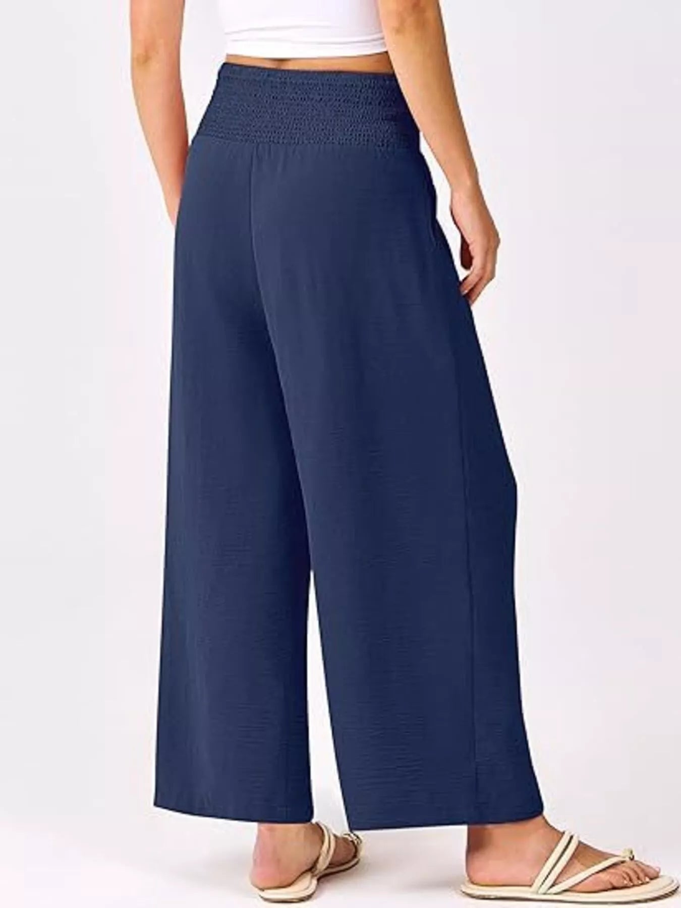 Wide Leg Smocked High Waist Pants 1fe01ede4966478699fcb4e8a173b5b1-Max-Origin