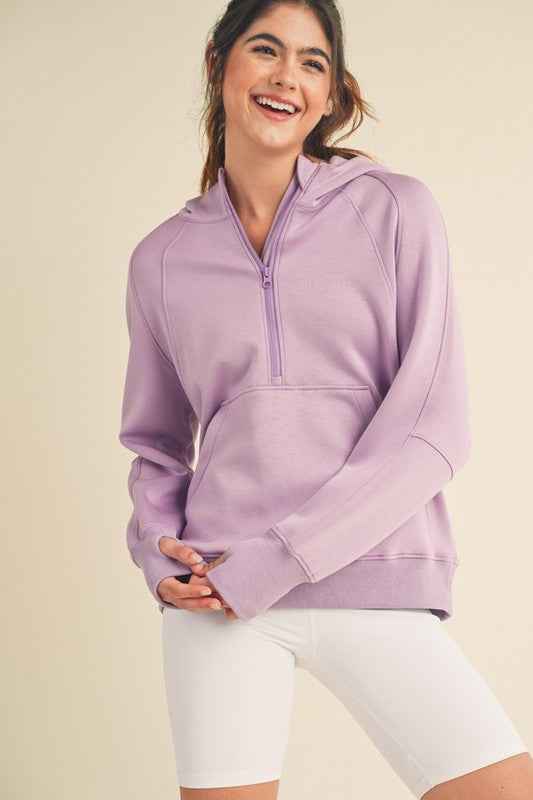 Women's UltraComfy Quarter-Zip Hoodie Light Purple 20412620_4f134f13-1fdc-4b9b-b939-e9dbc26d230d