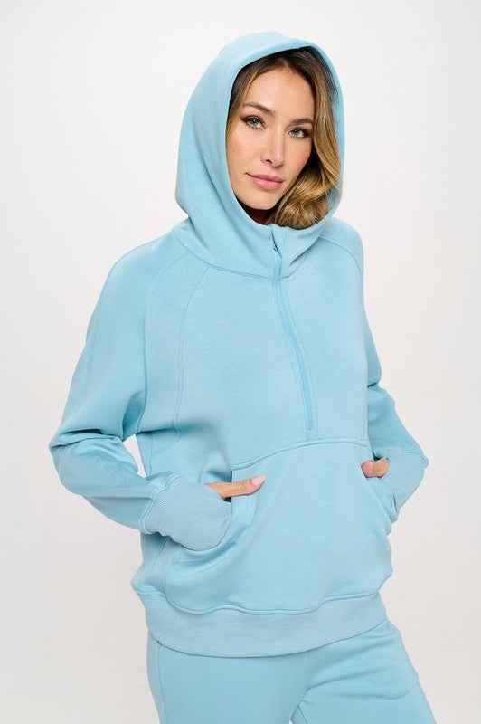 Women's UltraComfy Quarter-Zip Hoodie Light Denim 20412620_7988532f-e984-4c39-9105-31a04febe917