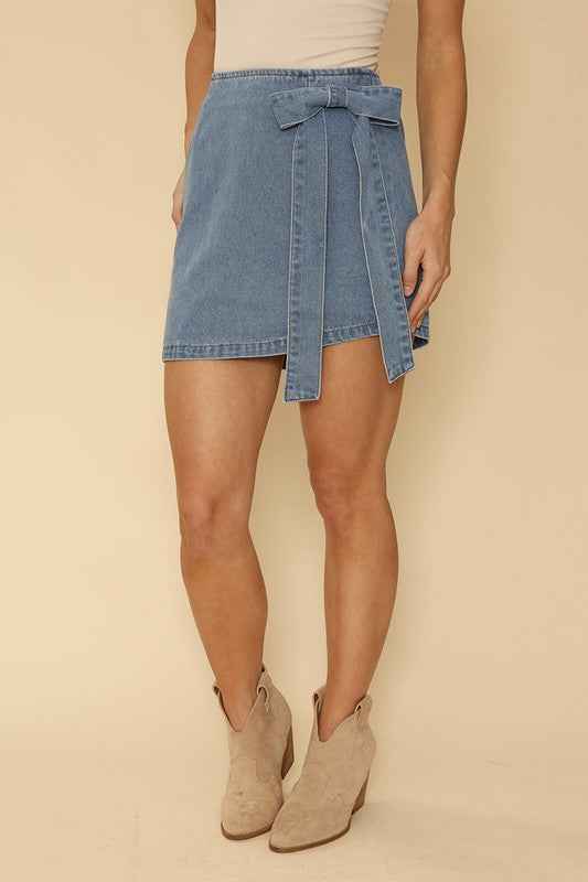 Asymmetrical denim bow skirt 20660705_cdf0e74d-c121-438e-9b61-5e4e51e1a277
