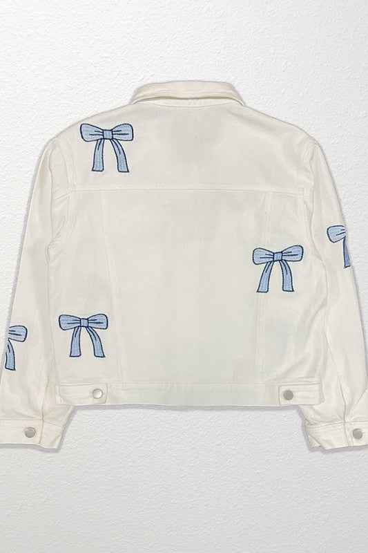 Embroidered bow denim jacket 20666374_64a5bd5f-d372-4965-8c73-a0ce57266ac6