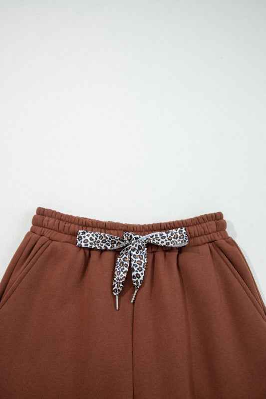Leopard Drawstring Fleece Lined Elastic Waist Pant 20d9b046-6f38-4ce9-a37a-237f3e9967dc