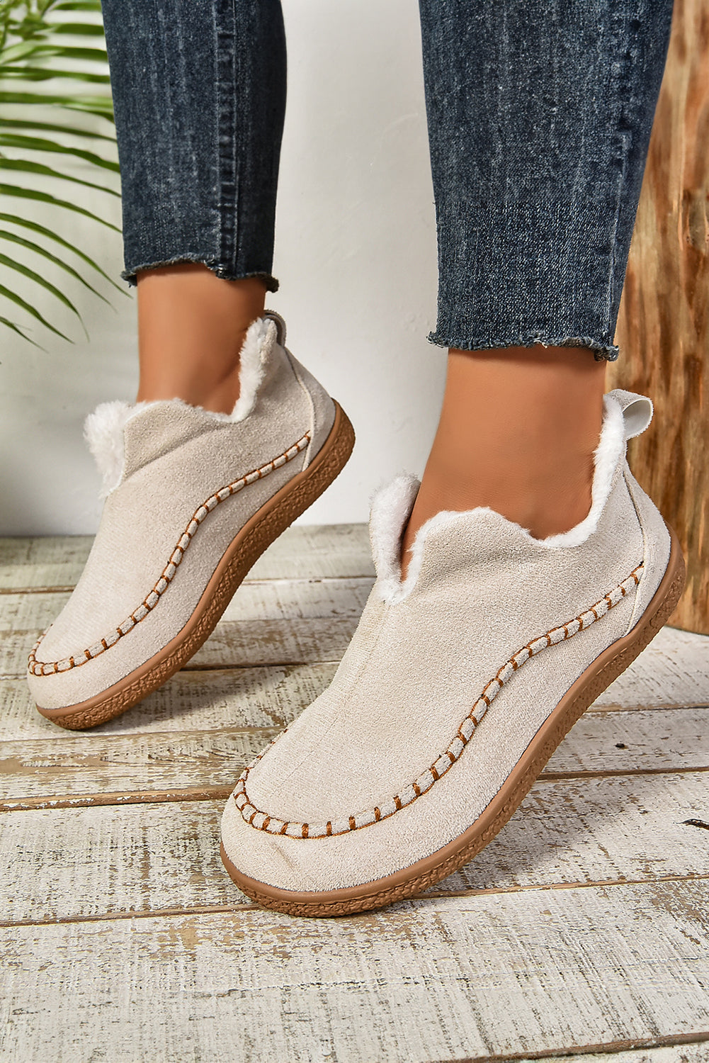 White Suede Fleece Lined Winter Snow Boots 216ed9ff1b535e56