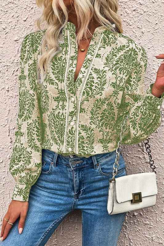 Bohemian Printed Bishop Sleeve Lace Shirt 21749811_3cf33ed8-d994-4dd4-8dcd-db87a774f61a