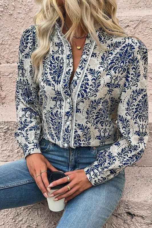 Bohemian Printed Bishop Sleeve Lace Shirt BLUE SW2555343-P420 L 21749811_9d2d62f2-c62b-4146-aa76-2b01d7dd0c01