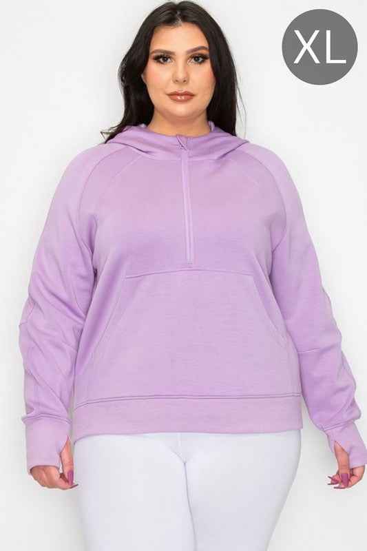 UltraComfy Quarter-Zip Hoodie - XL only Light Purple XL 21991265_3ba1c231-241a-4e70-b701-c63da7f7f8d6