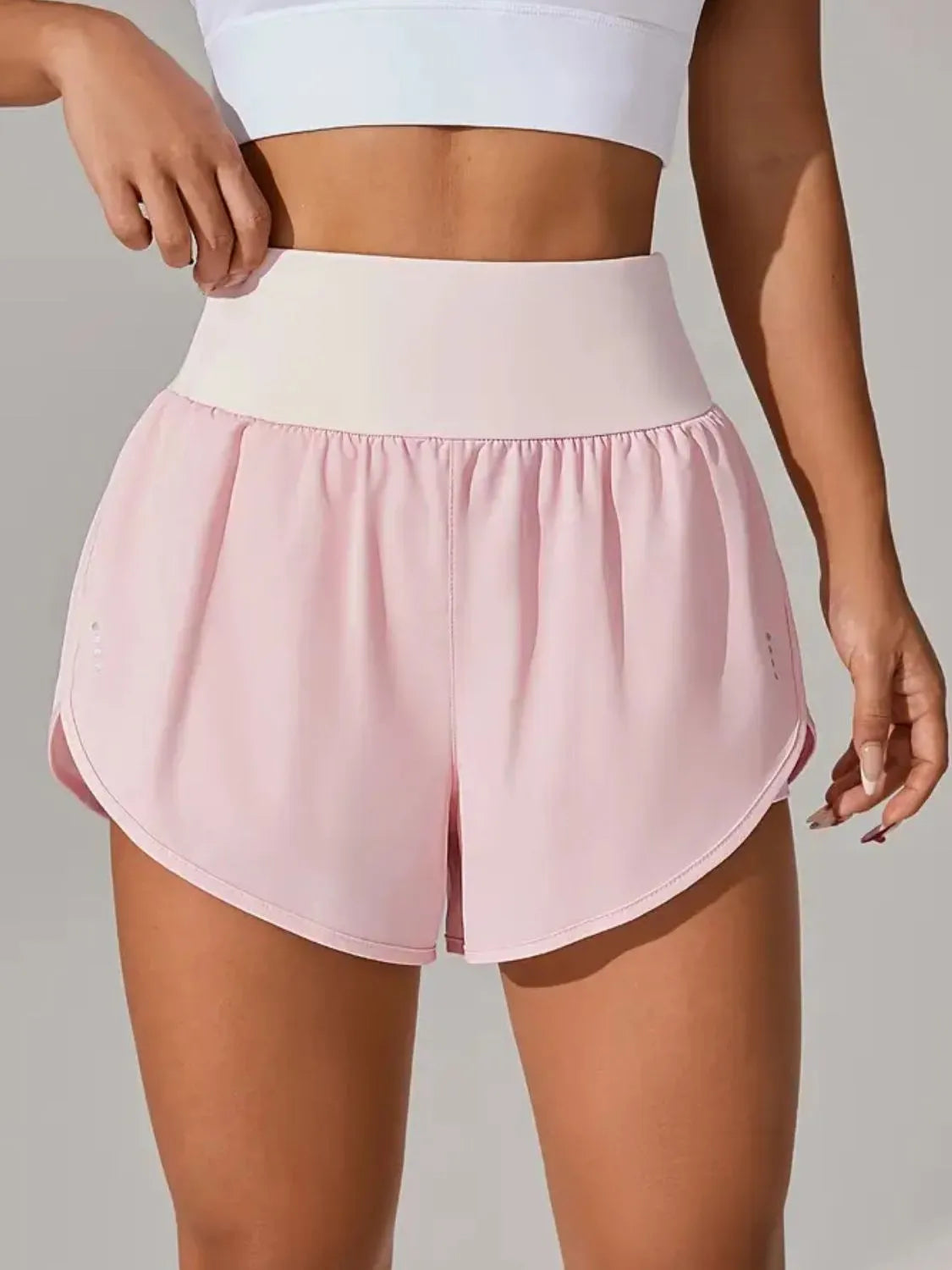 Pocketed High Waist Active Shorts Blush Pink 21f46c18-4b19-4df4-b5cb-97547a8e26e9-Max-Origin