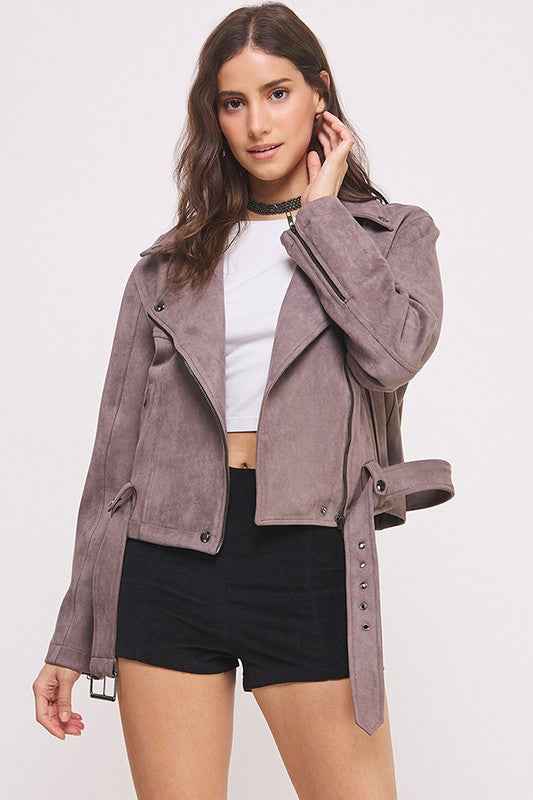 PLUS BELTED LONG SLEEVE ZIPPERED SUEDE MOTO JACKET 22158171_446e1fcc-244f-40e7-80d1-8d3b2401fb3c