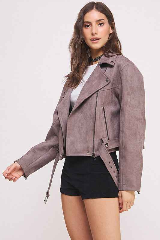 PLUS BELTED LONG SLEEVE ZIPPERED SUEDE MOTO JACKET 22158171_53f90de3-9240-40af-8d9a-65c549f42b5d