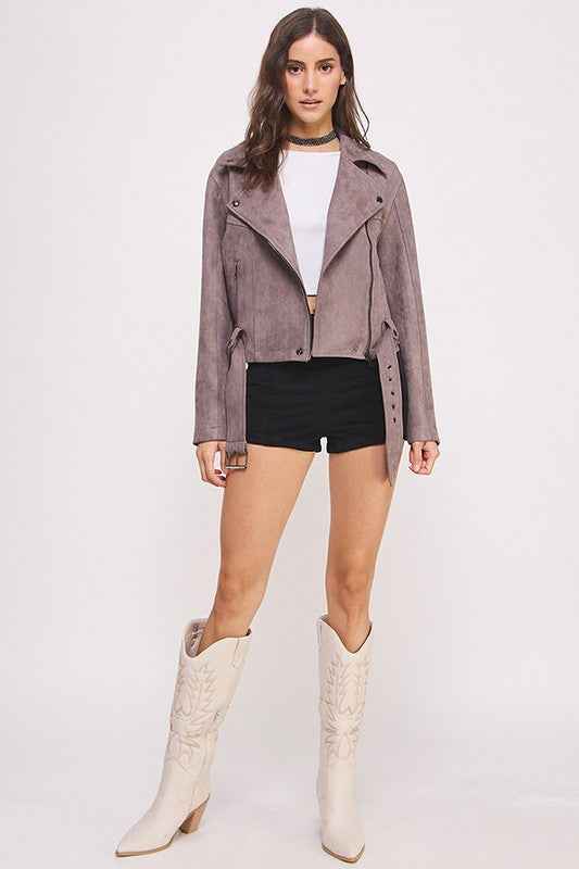PLUS BELTED LONG SLEEVE ZIPPERED SUEDE MOTO JACKET 22158171_f867f80e-173c-487a-9fe9-a2171b6cc9b7