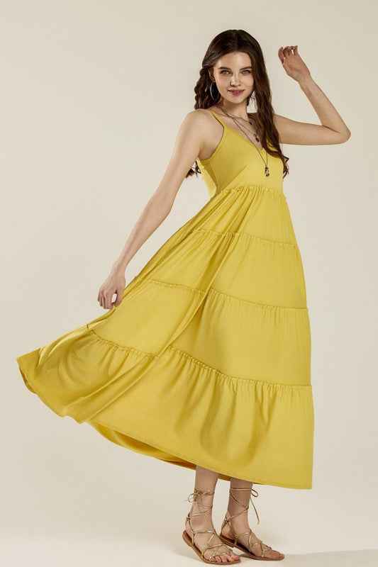 Plus Knit V-neck Ruffle Tiers Knit Maxi Dress Warm Olive 22290518_e500c6f2-66ec-4ede-935e-ede1213cfcd8