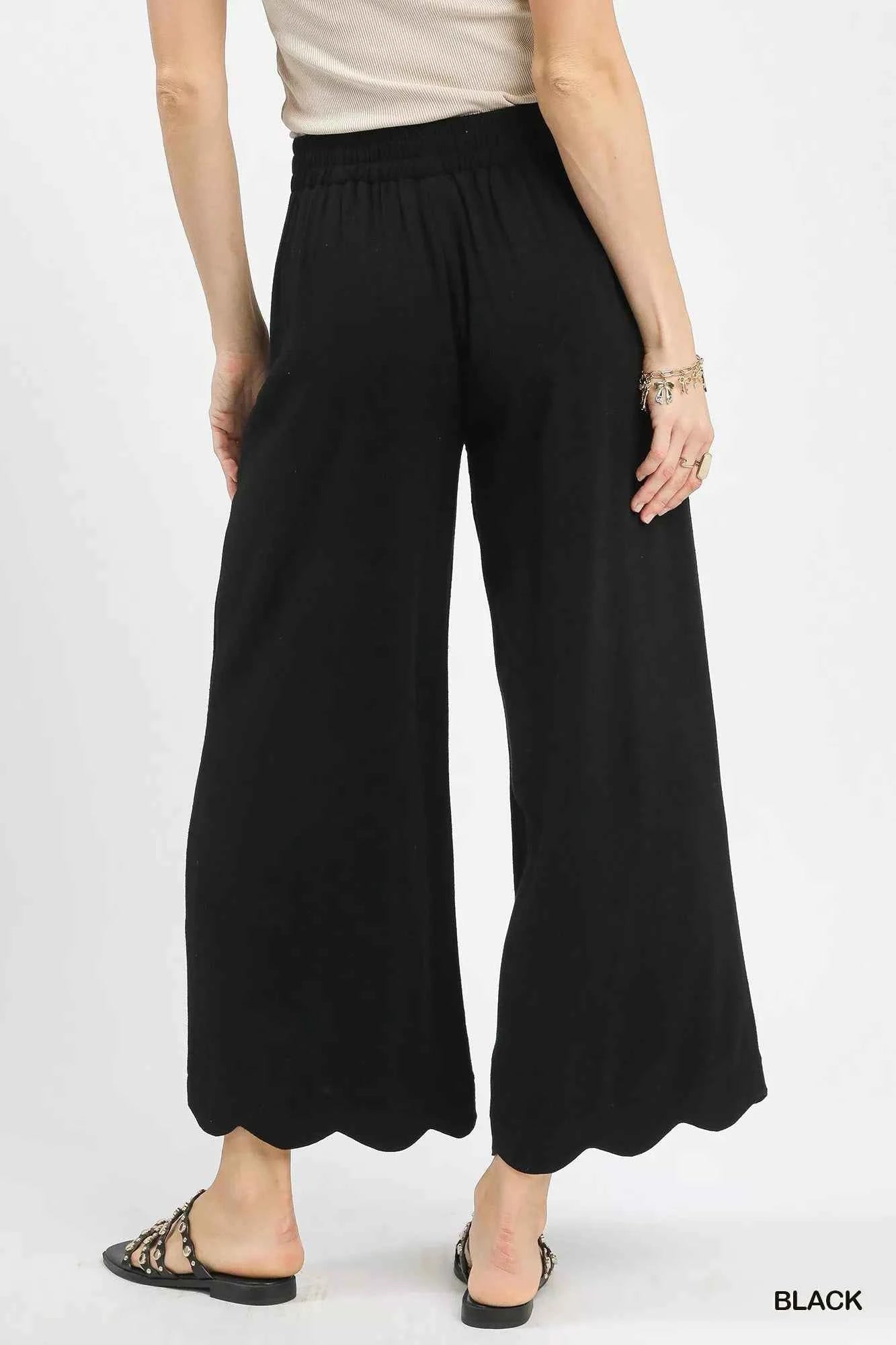 Umgee Linen Blend Scallop Hem Wide Leg Pants 223b0caa-1f1f-4e5a-a138-e2ec0c99d194-Max-Origin