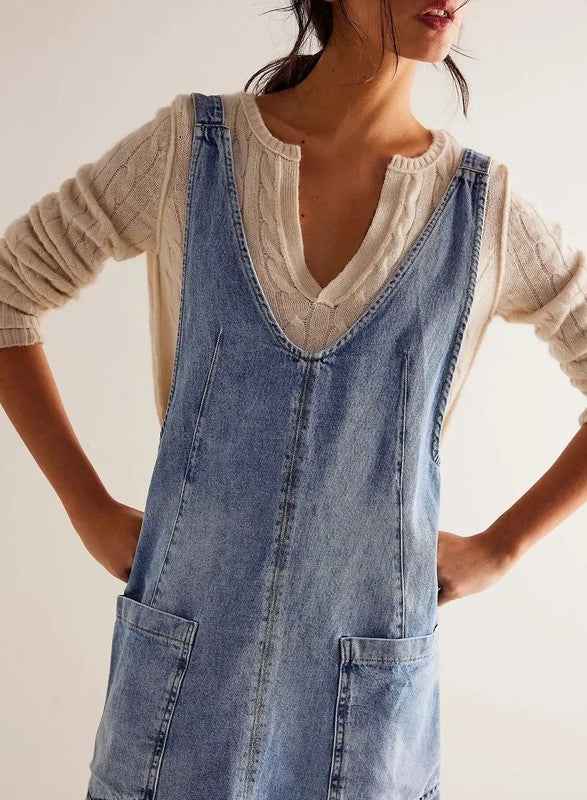 Denim scoop neck overall dress 22569797_fa36a77a-91ff-4a34-b047-730da7431821