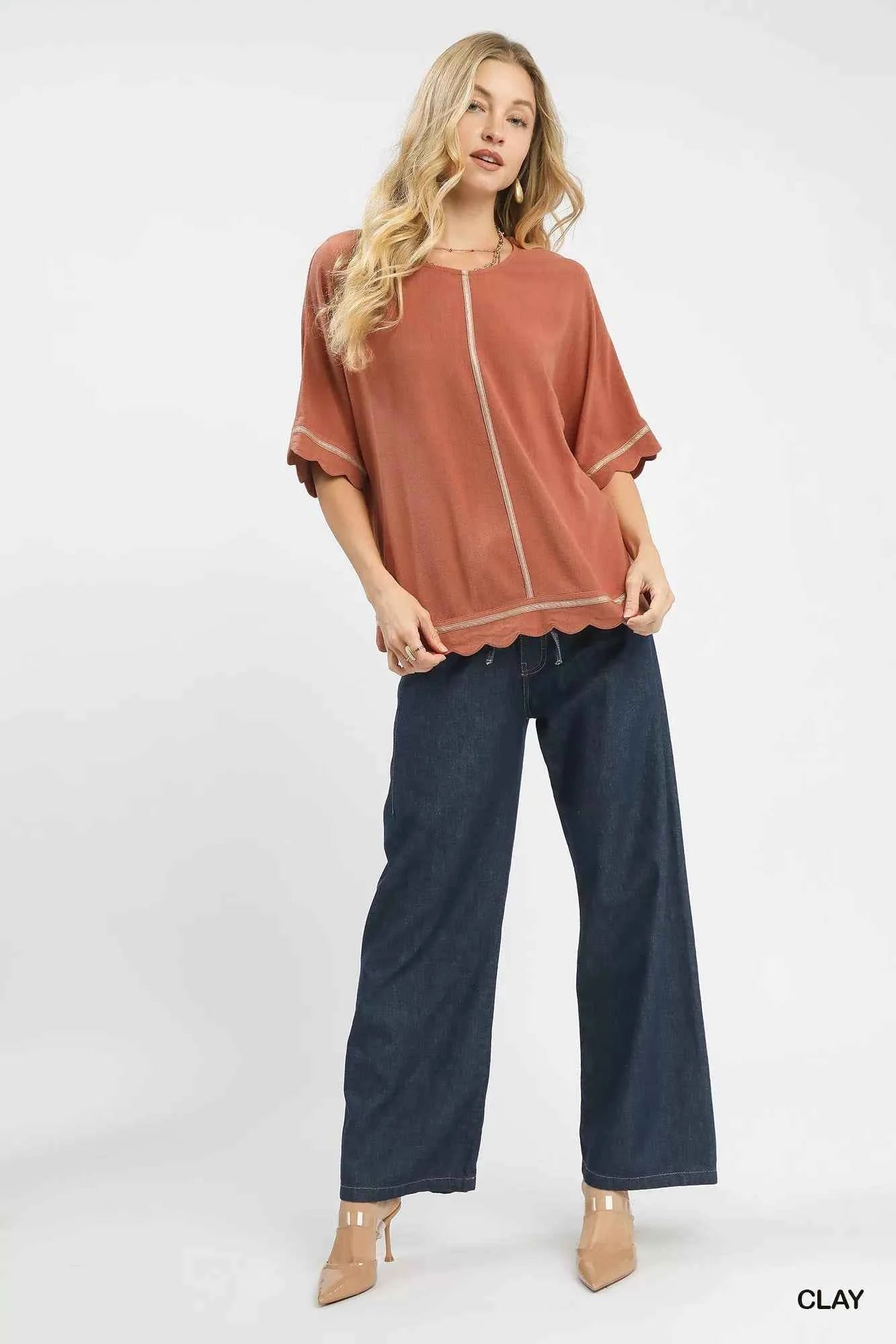 Umgee Linen Blend Scallop Trim Top 2327cdbc-f8d3-401d-bd67-d0ff16a6126c-Max-Origin