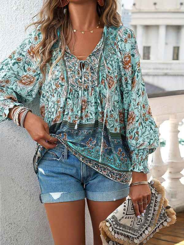 Women's Casual Boho V Neck Top Floral Blouses 23333988_178ab4bf-2bcd-467f-aa6e-5fc2c5c09355