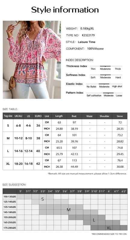 Women's Casual Boho V Neck Top Floral Blouses 23333988_5b87a063-701f-447e-9fa6-8270a087ab9a