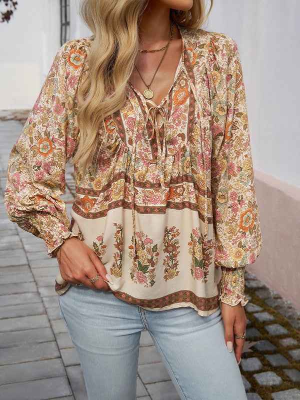 Women's Casual Boho V Neck Top Floral Blouses 23333988_82d4183a-4b71-40b0-b19a-4a0ffe365002