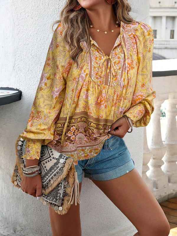 Women's Casual Boho V Neck Top Floral Blouses 23333988_89fe00b7-773a-4941-9173-0e848062eec0