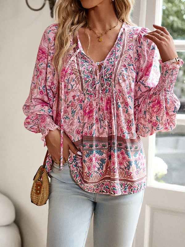 Women's Casual Boho V Neck Top Floral Blouses 23333988_8d8c30c4-a426-43ba-b787-3932f5dafa9a