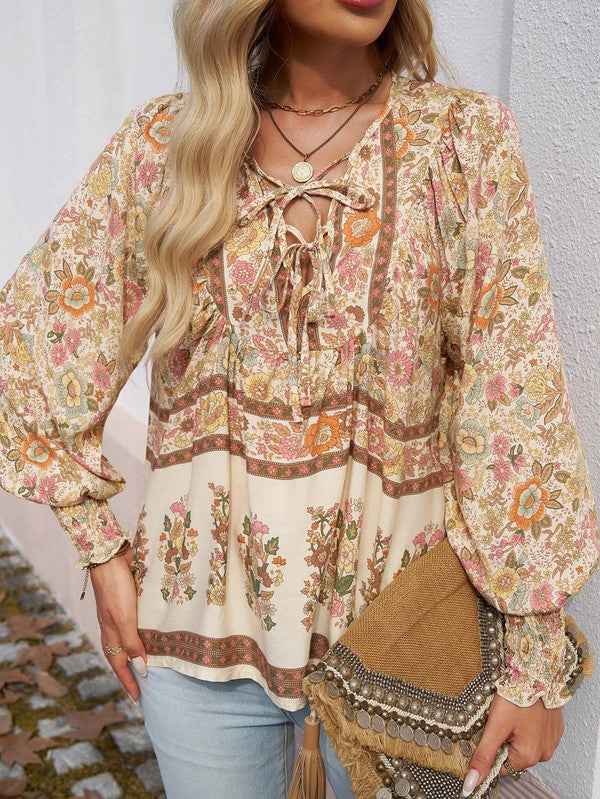 Women's Casual Boho V Neck Top Floral Blouses Apricot 23333988_b0c993be-8b11-4ad5-8125-5bec1054b29e