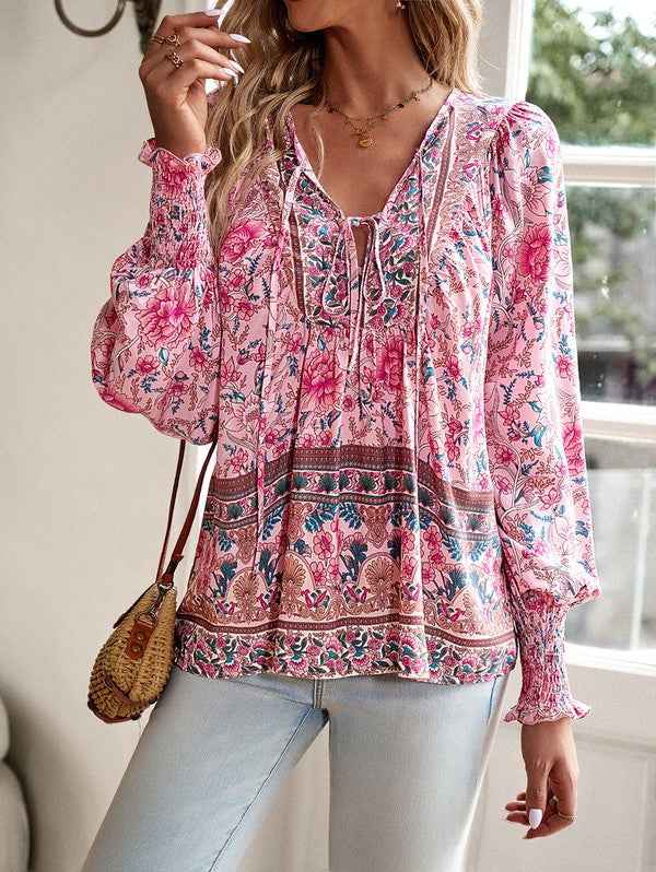 Women's Casual Boho V Neck Top Floral Blouses 23333988_e3219564-5772-4fa6-ad1c-53ab063ed651