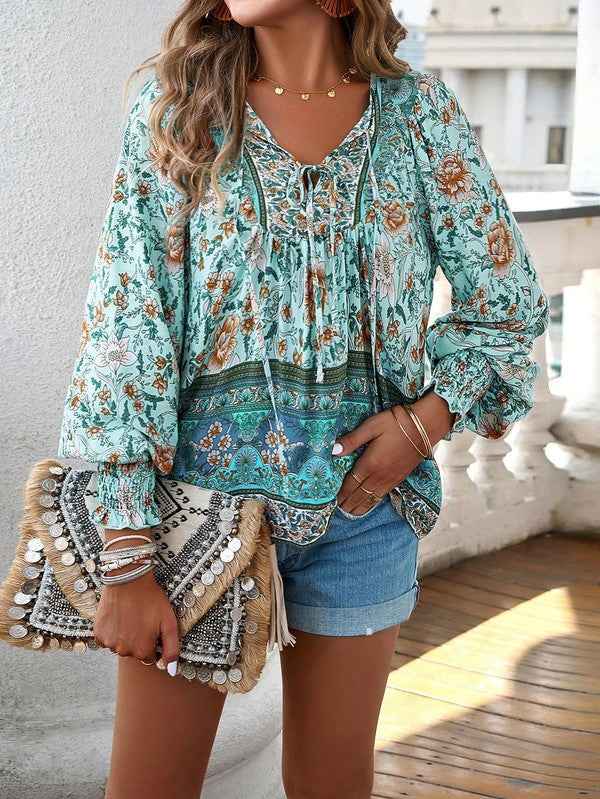 Women's Casual Boho V Neck Top Floral Blouses 23333988_ffe3d4da-09e9-4f1c-892f-d2a694406226