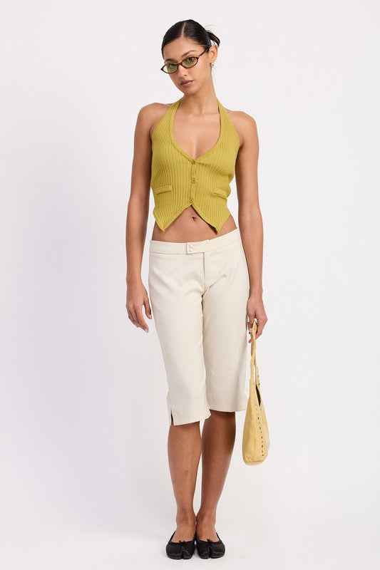 TAILORED MID RISE BERMUDA PANTS WITH FRONT BUTTON 23551161_292a86f9-87eb-41a4-8e19-46044c752f04