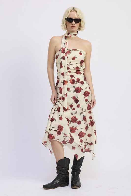 FLORAL PRINT FOULARD TOP BURGUNDY ROSE FLORAL 23918886_87889a88-2745-44ee-ada0-73b250674cad