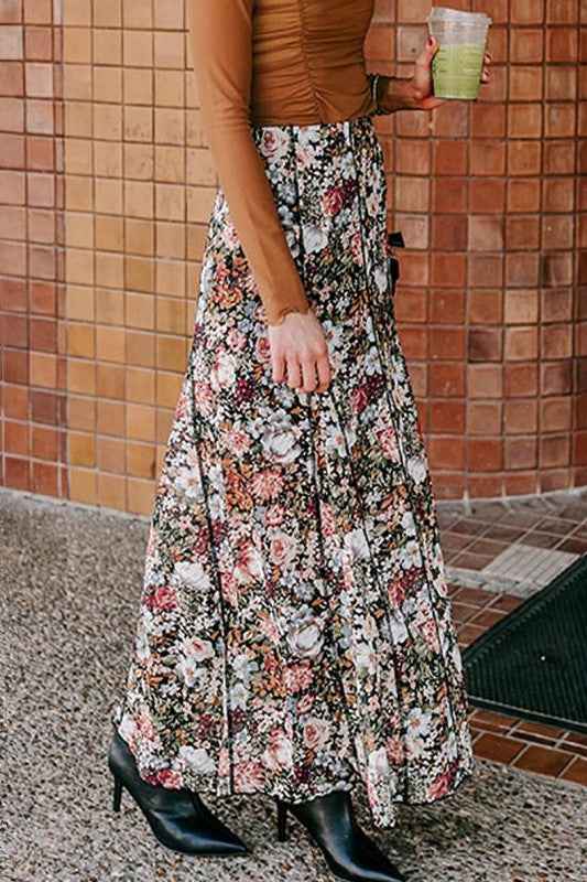 Brown Floral Print High Waist Maxi Skirt 24080245_b73b739c-0ee7-4fd4-9ca9-da4f2ca6bed1