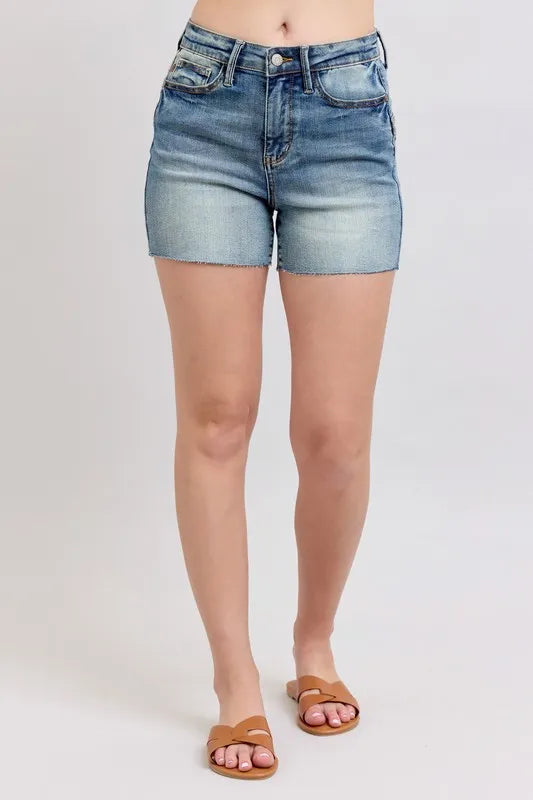 Judy Blue Full Size High Waist Star Seam Detail Denim Shorts Plus Size MD 240bbaeb7b864f84ba613674a1d08324-Max-Origin