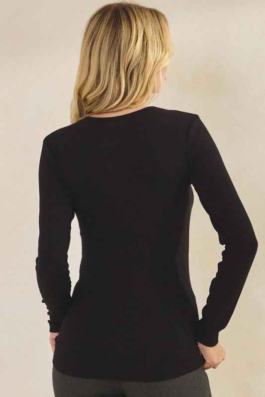 Pure Comfort Viscose Ribbed Long Sleeve Top