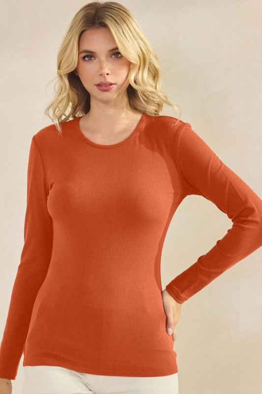 Pure Comfort Viscose Ribbed Long Sleeve Top