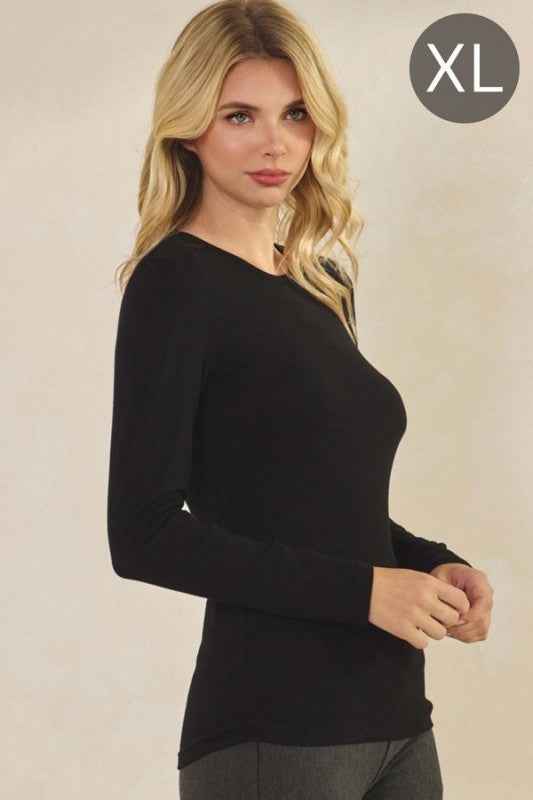 Pure Comfort Viscose Ribbed Long Sleeve Top