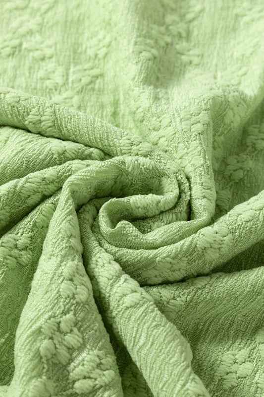 Solid Color Textured Side Split Crew Neck Blouse 24264704_a696d8d9-4380-4f4e-8410-346806a4dc34