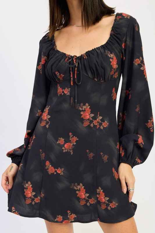 MINI LONG SLEEVE DRESS WITH SQUARE NECKLINE 24268179_0318e70a-c433-4c4b-8ef4-8cb4c5f653e4