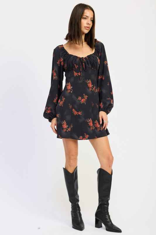 MINI LONG SLEEVE DRESS WITH SQUARE NECKLINE 24268179_197b3b54-a0ca-41de-8e3a-4b8ad4f0a285