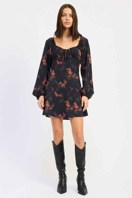 MINI LONG SLEEVE DRESS WITH SQUARE NECKLINE 24268179_54ccdb05-d69e-49c8-a555-a6bb11c63c89