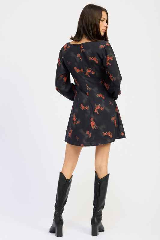 MINI LONG SLEEVE DRESS WITH SQUARE NECKLINE 24268179_88fdb00e-c477-400b-8fac-cb008cec8197