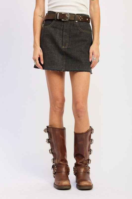 MIX MEDIA DENIM MINI SKIRT WITH POCKETS 24268228_97112ec1-eecf-4df8-a0f5-780544276f16