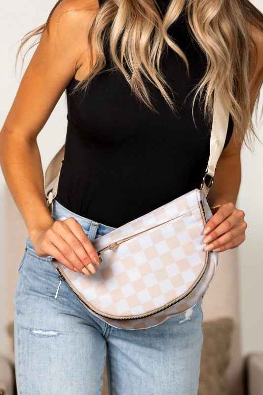 Olivia Nylon Checkered Foldover Crossbody 24279550_e1163687-5f0f-47eb-b5c4-4b32f8eb55d1