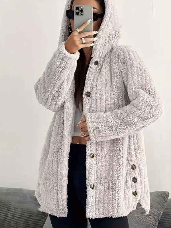 Button-Down Hooded Fleece Jacket 24468580_30dfeaf5-8776-4f88-960a-e1f8502875f9